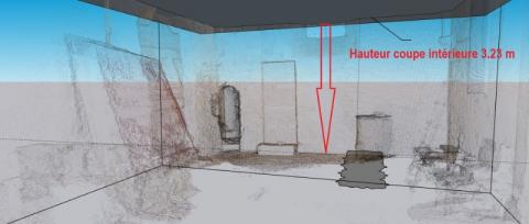 Modélisation dans Sketch Up à partir du nuage de point de l'intérieur de l'Eglise de Vitotel par la photogrammétrie par le C.T.A Caroline THIBAULT Architecte