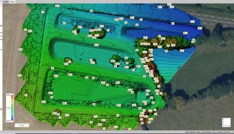 Photogrammétrie droned'une station d'épuration : calcul de cubatures et coupes