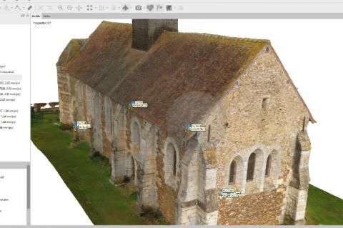 Modèle maquette 3D numérique de l'Eglise classée de Vitotel grâce à la technique de la photogrammétrie