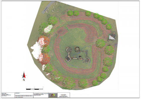 Réalisation d'un plan topographique du site de château de Folleville dans la Somme