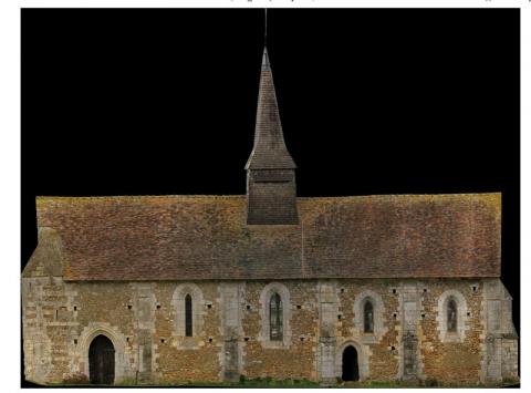 Plan ortho-photo sur Autocad de l'Eglise de Vitotel par Caroline Thibault Architecte grâce à la photogrammétrie