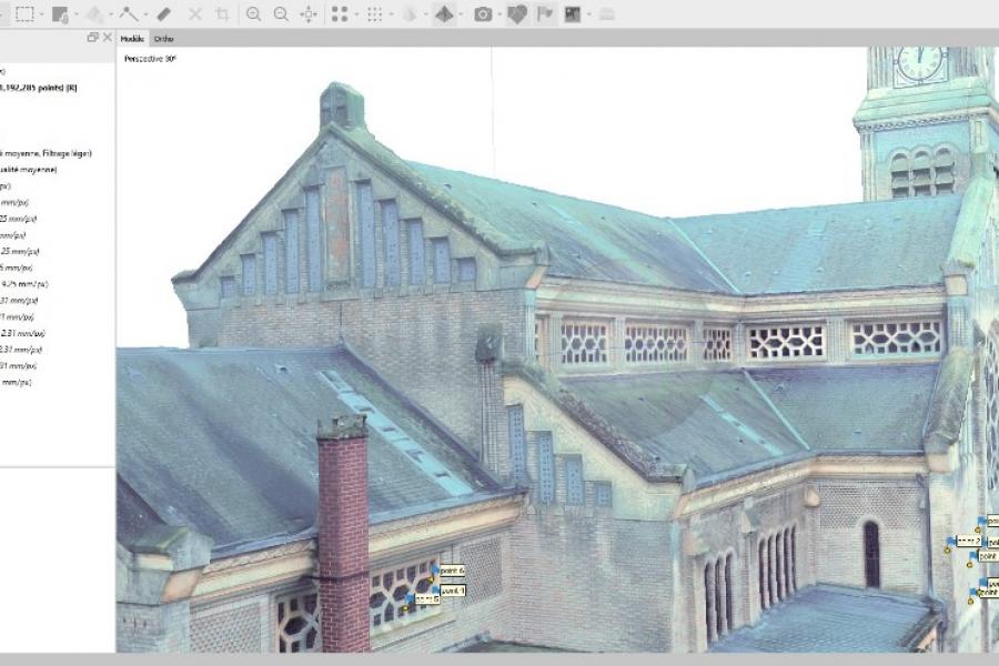 Photogrammétrie (Relevé  par drone) de l'Eglise Saint-Didier de Chaulnes) 